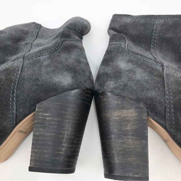 Dolce Vita Gray Suede Leather Soft Structure Western Style Heeled Ankle Boots - Picture 11 of 16